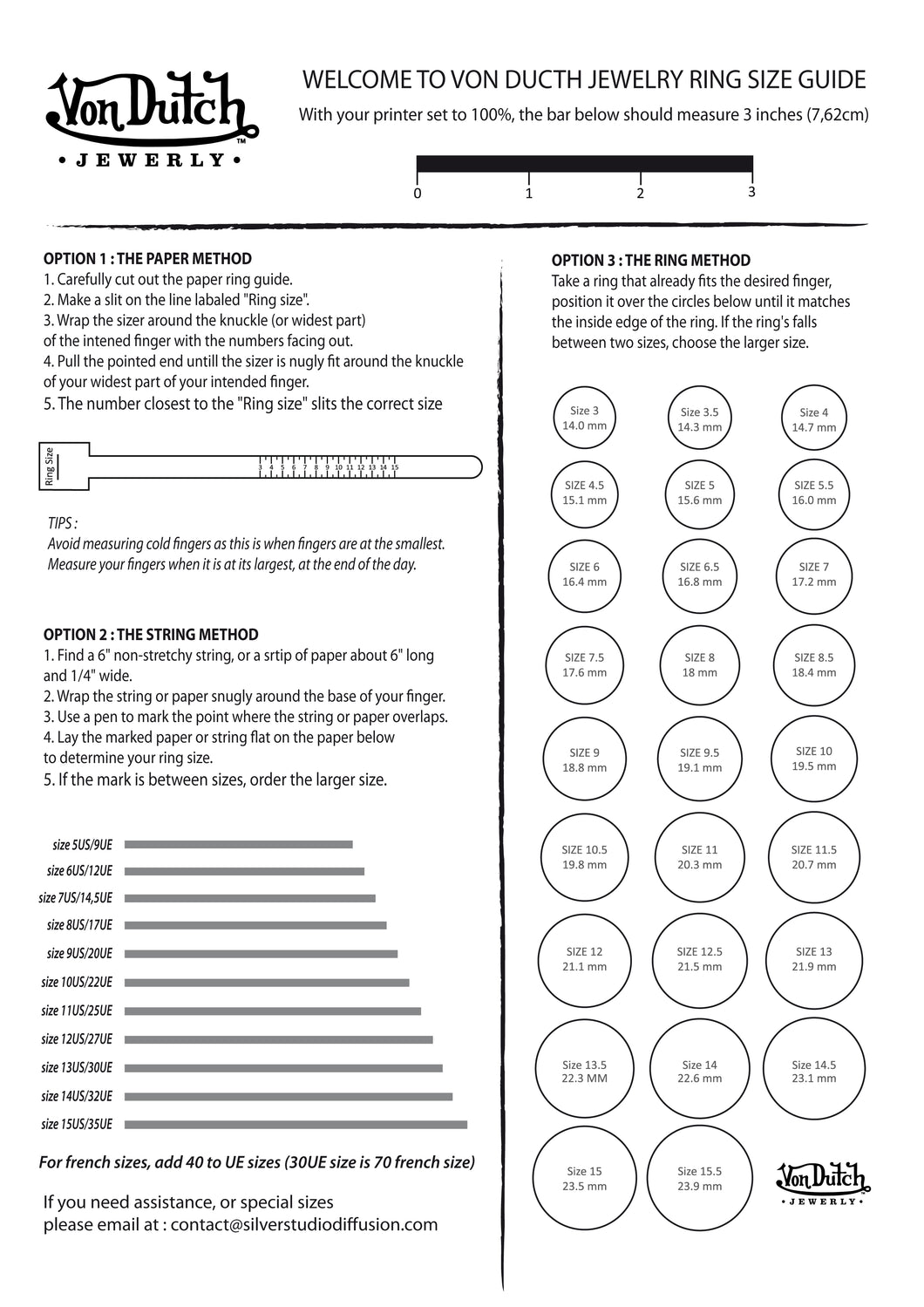PRINTABLE RING SIZE GUIDE